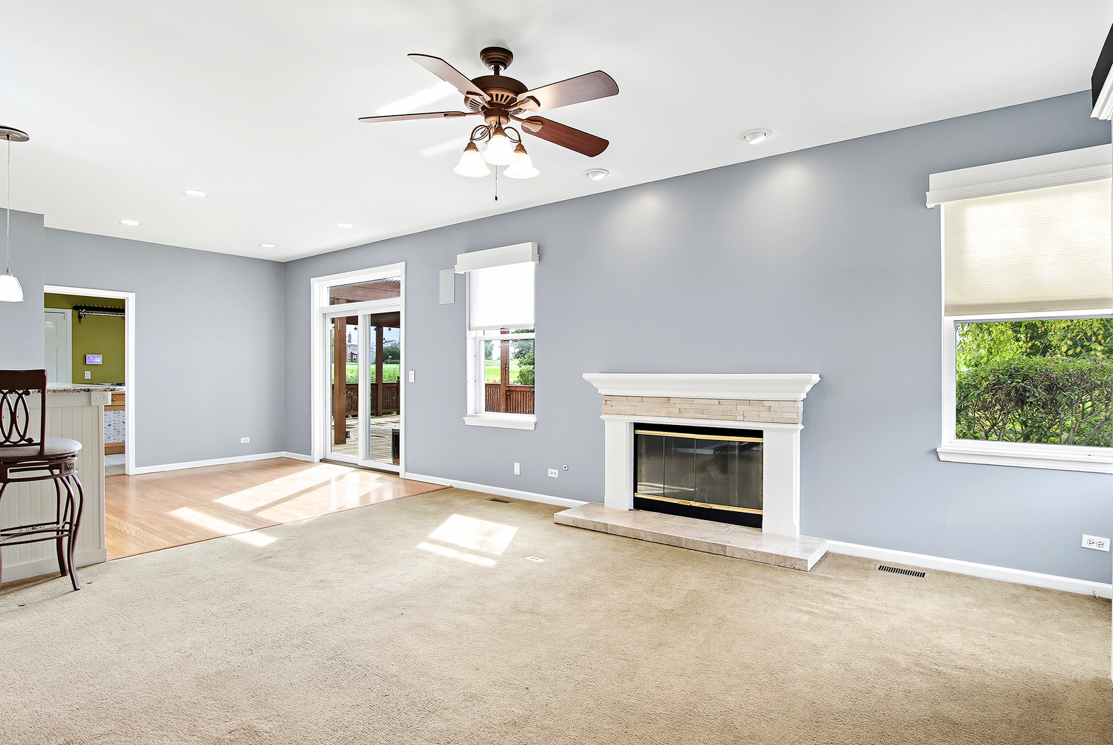 296 Foxford Drive Cary, IL 60013 - Photo 10 of 44 a view of an empty room with a fireplace and a window