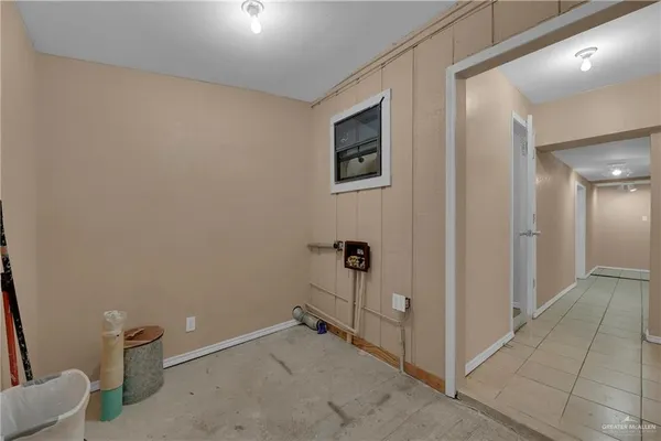 a view of a hallway with closet