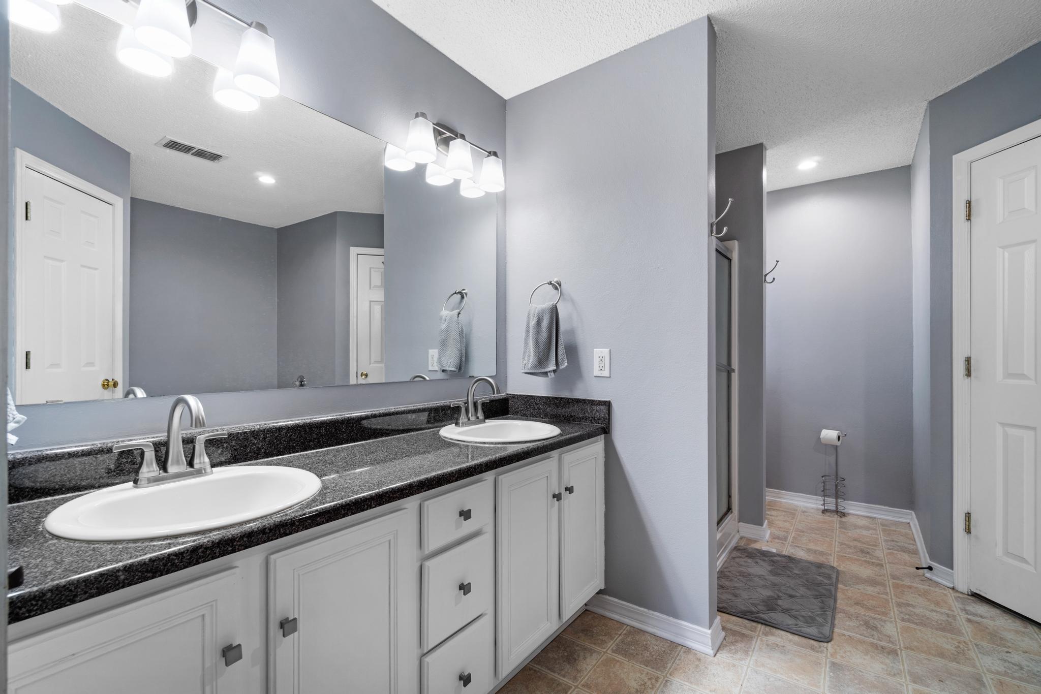 237 Trish Drive Crestview, FL 32536 - Photo 20 of 41 a bathroom with a granite countertop sink double and shower