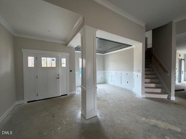 193 Big Pine Road Clayton, NC 27520 - Photo 4 of 15 an empty room with windows and pillars in it