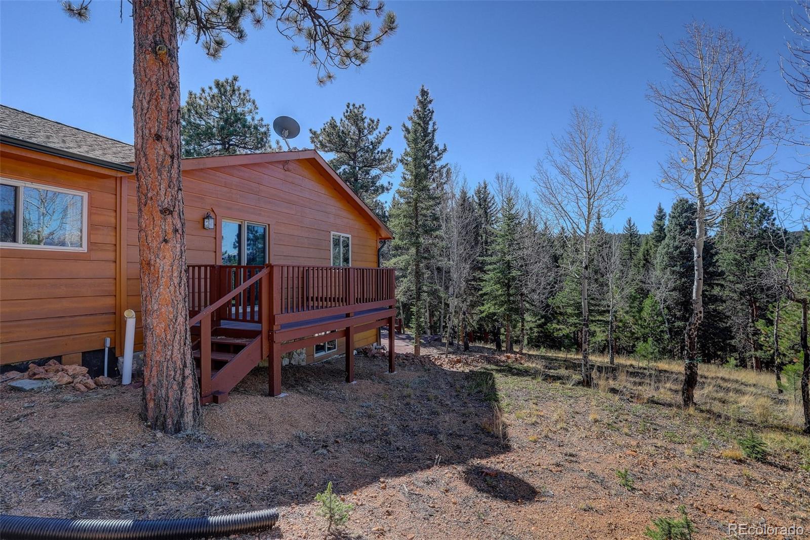 225 Spring Drive Pine, CO 80470 - Photo 39 of 44 a view of a house with a yard and sitting area