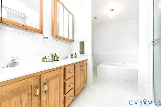 a view of a swimming pool with a yard