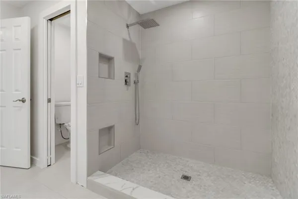 a bathroom with a shower