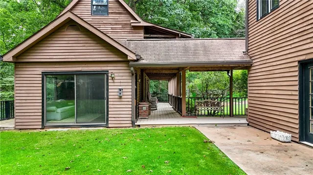 a view of a backyard with a garden