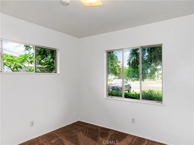 a view of a small space with a window