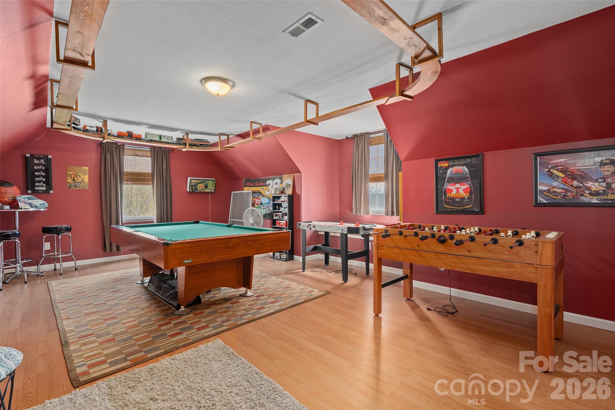 371 Ned Cove Road Waynesville, NC 28785 - Photo 36 of 44 a room with furniture pool table and paintings on the wall