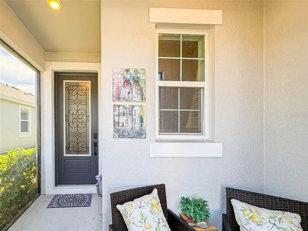 a front view of a house with a window