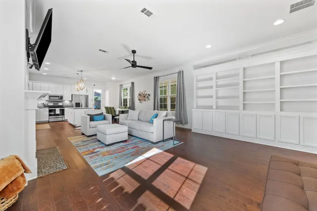 a living room with furniture
