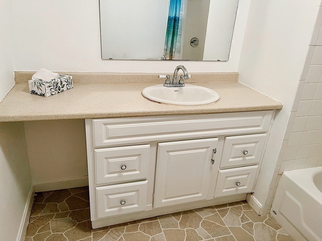 270 Littleton Road, Unit 109 Chelmsford, MA 01824 - Photo 24 of 41 a bathroom with a sink and a mirror