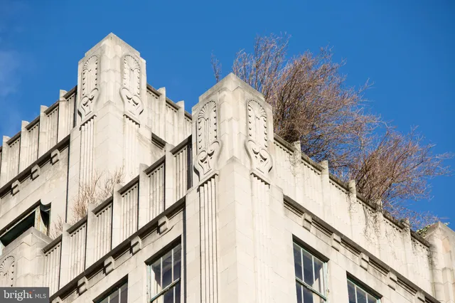 a front view of a multi story building