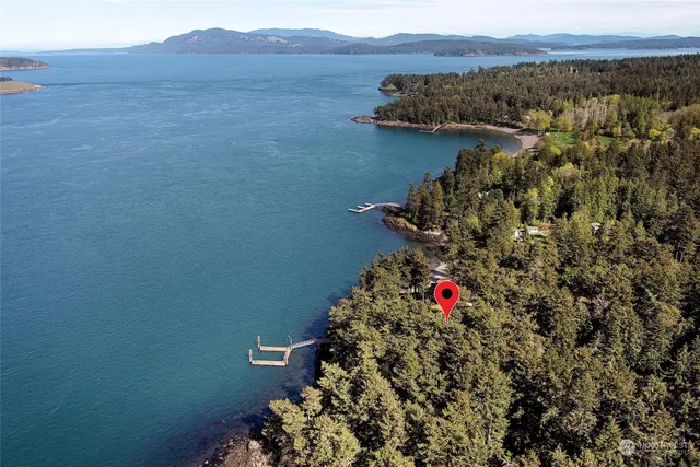 a view of a lake with a mountain