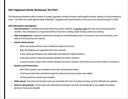 $1,679,000 | 9431 Highwood Hill Road, Brentwood, TN 37027