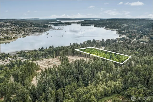 a view of a lake with a mountain