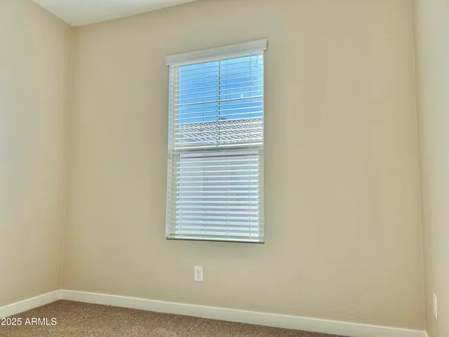 a view of a small space with a window