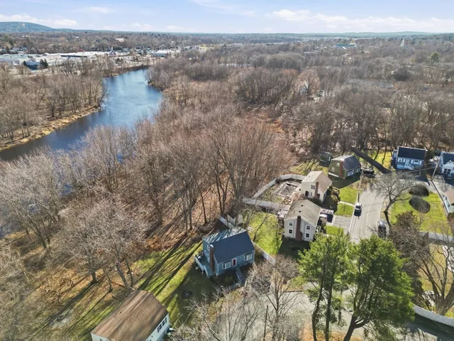 a view of a lake with a mountain in the back