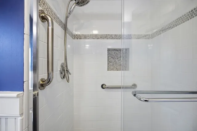 a bathroom with a shower