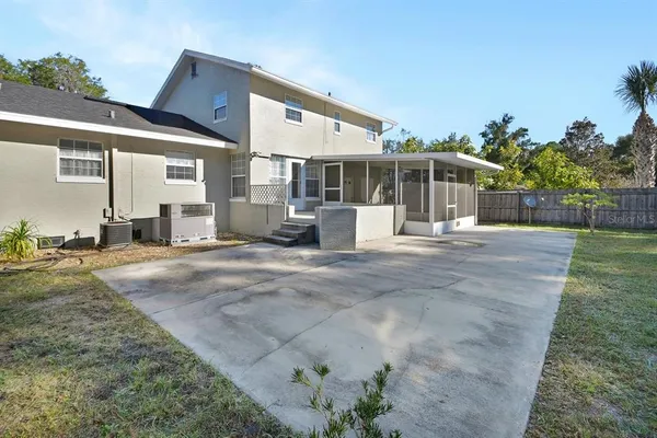 a view of a house with a patio