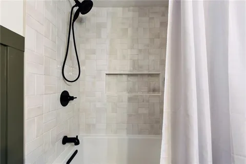 a bathroom that has a shower