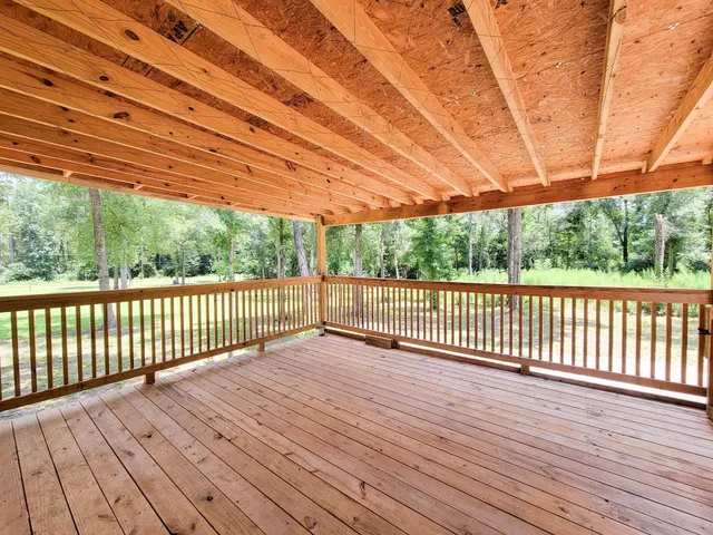 a view of a wooden deck
