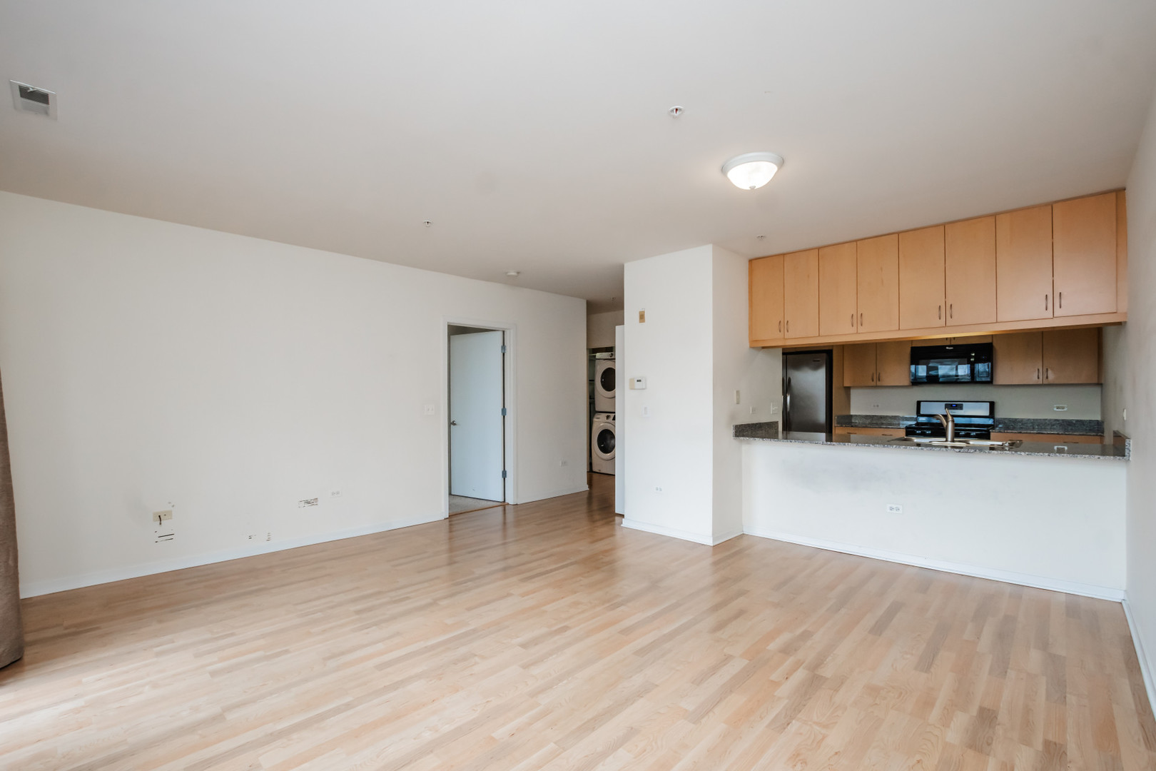 7243 Madison Street, Unit 310 Forest Park, IL 60130 - Photo 3 of 23 a view of kitchen with furniture and wooden floor