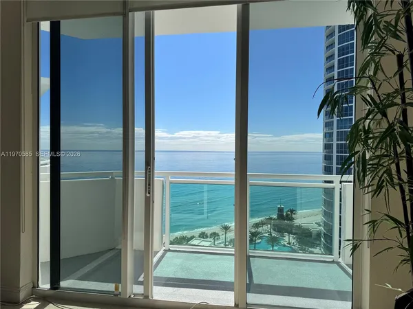 a view of a door from a window