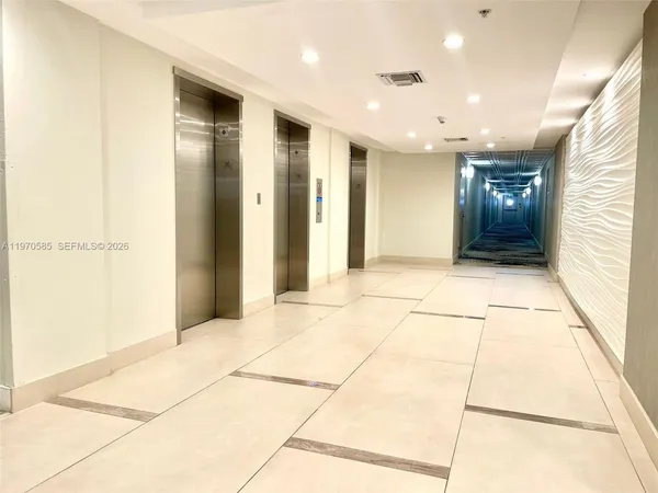 a view of an entryway of a building