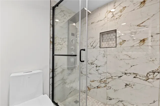 a bathroom with a shower