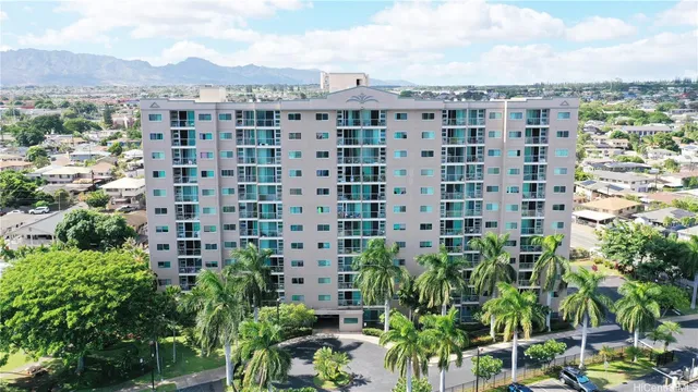 a view of a city with tall buildings