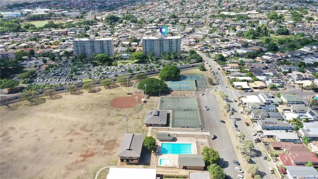 an aerial view of residential house with outdoor space