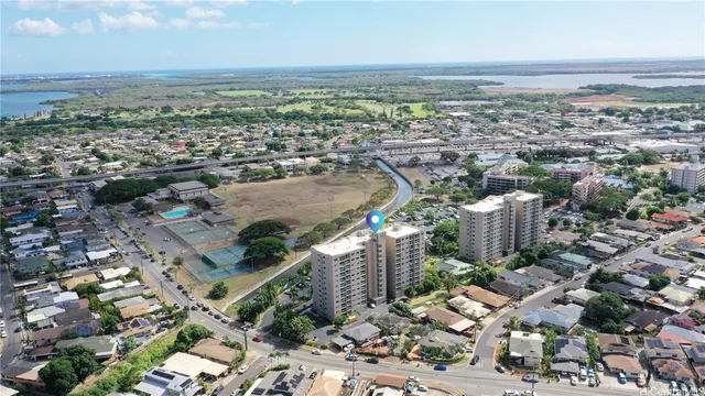 an aerial view of multiple house