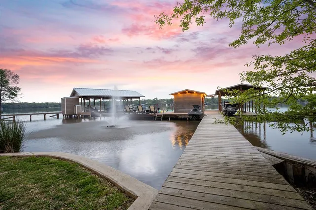 a view of a lake with outdoor space