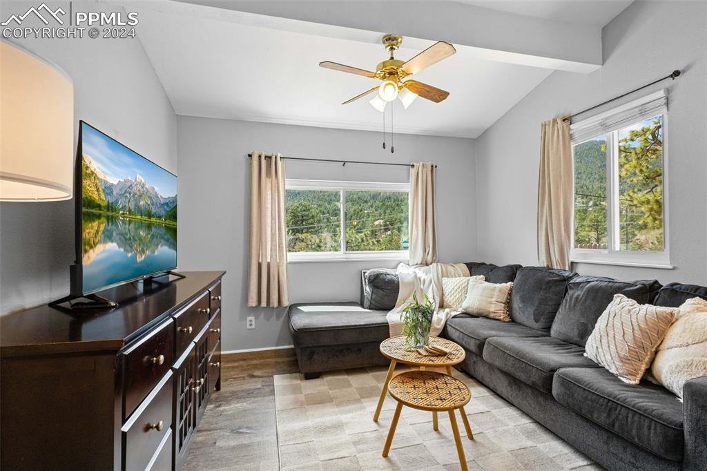 8228 Highway 24 Cascade, CO 80809 - Photo 4 of 36 a living room with furniture and a flat screen tv