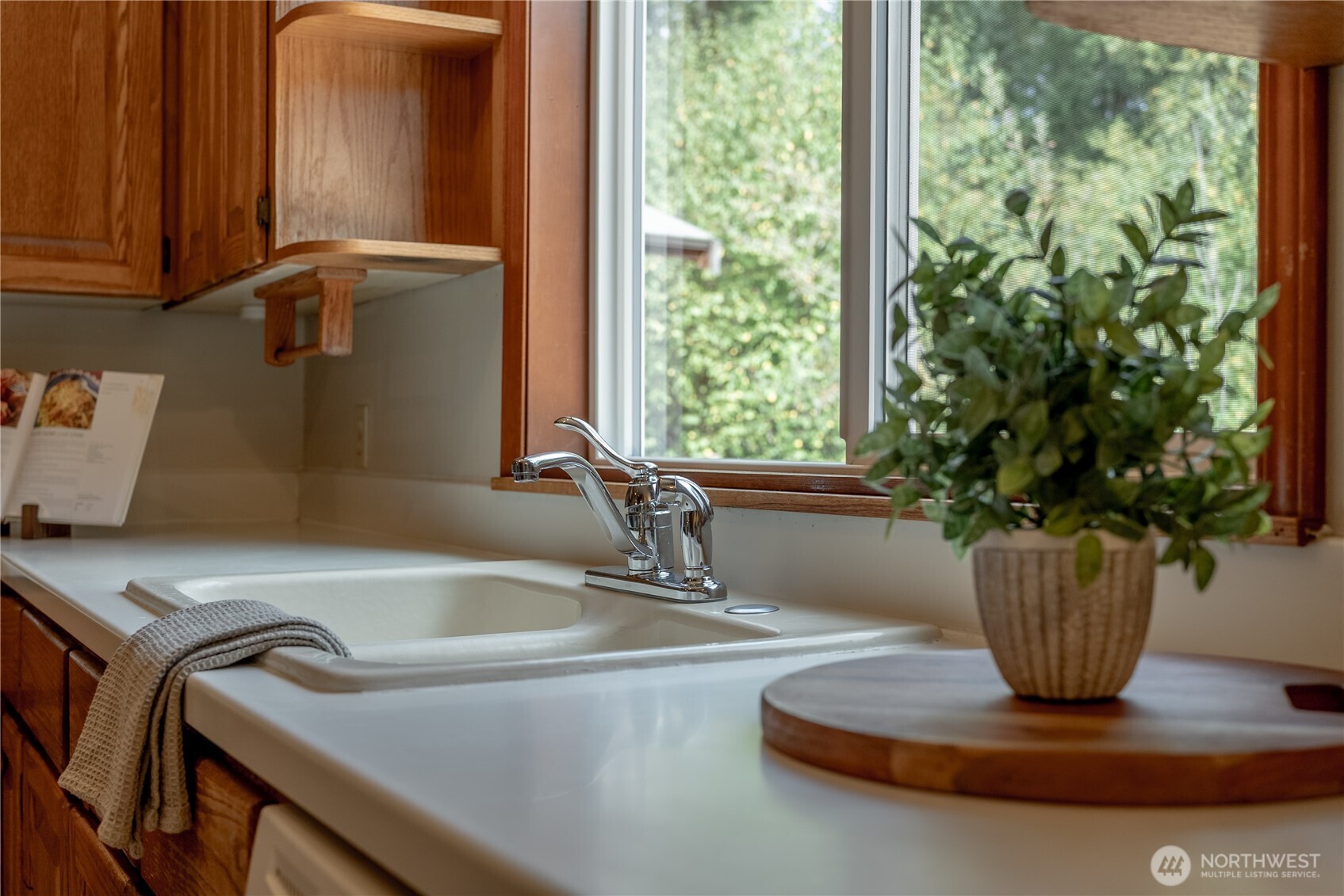 20006 68th Avenue Northeast Kenmore, WA 98028 - Photo 14 of 40 a view of a sink and a potted plant in a kitchen
