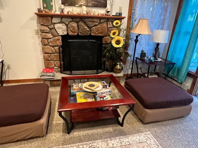 a room with furniture and rug