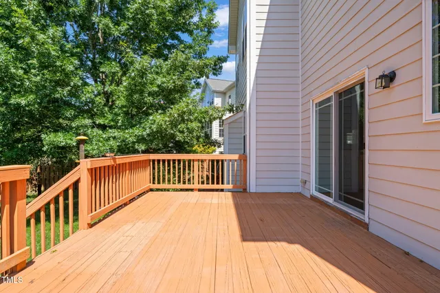 a view of deck with wooden floor and fence