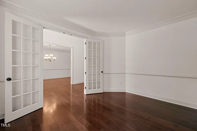 a view of a livingroom with wooden floor