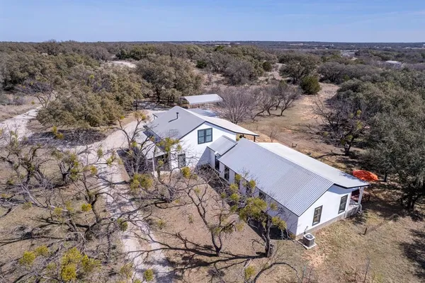 an aerial view of a house