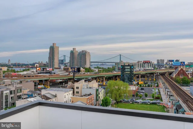 a view of city from a balcony