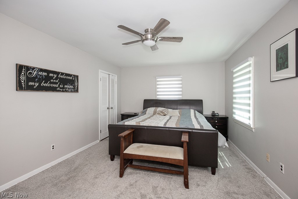 21825 Rye Road Beachwood, OH 44122 - Photo 25 of 35 Bedroom featuring a closet, ceiling fan, and carpet