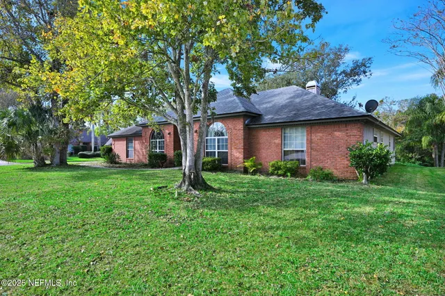a view of a yard in front of house