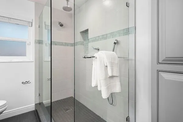 a bathroom with a shower