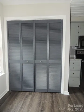 an empty room with closet