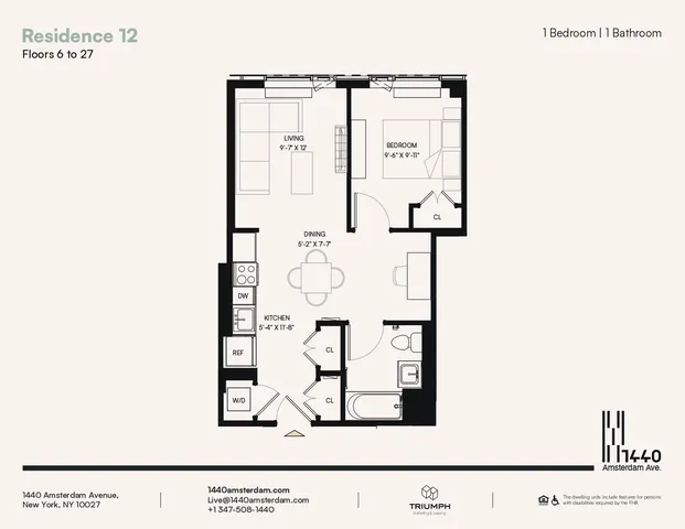 $3,425 | 1440 Amsterdam Avenue, Unit 1212 | Manhattanville