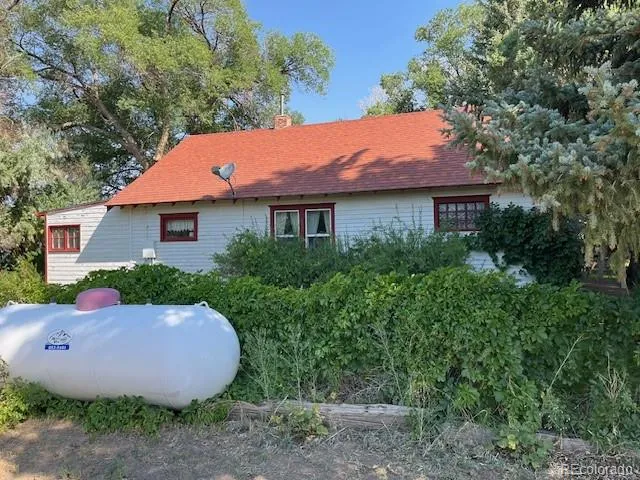 a view of a house with a yard and a tree