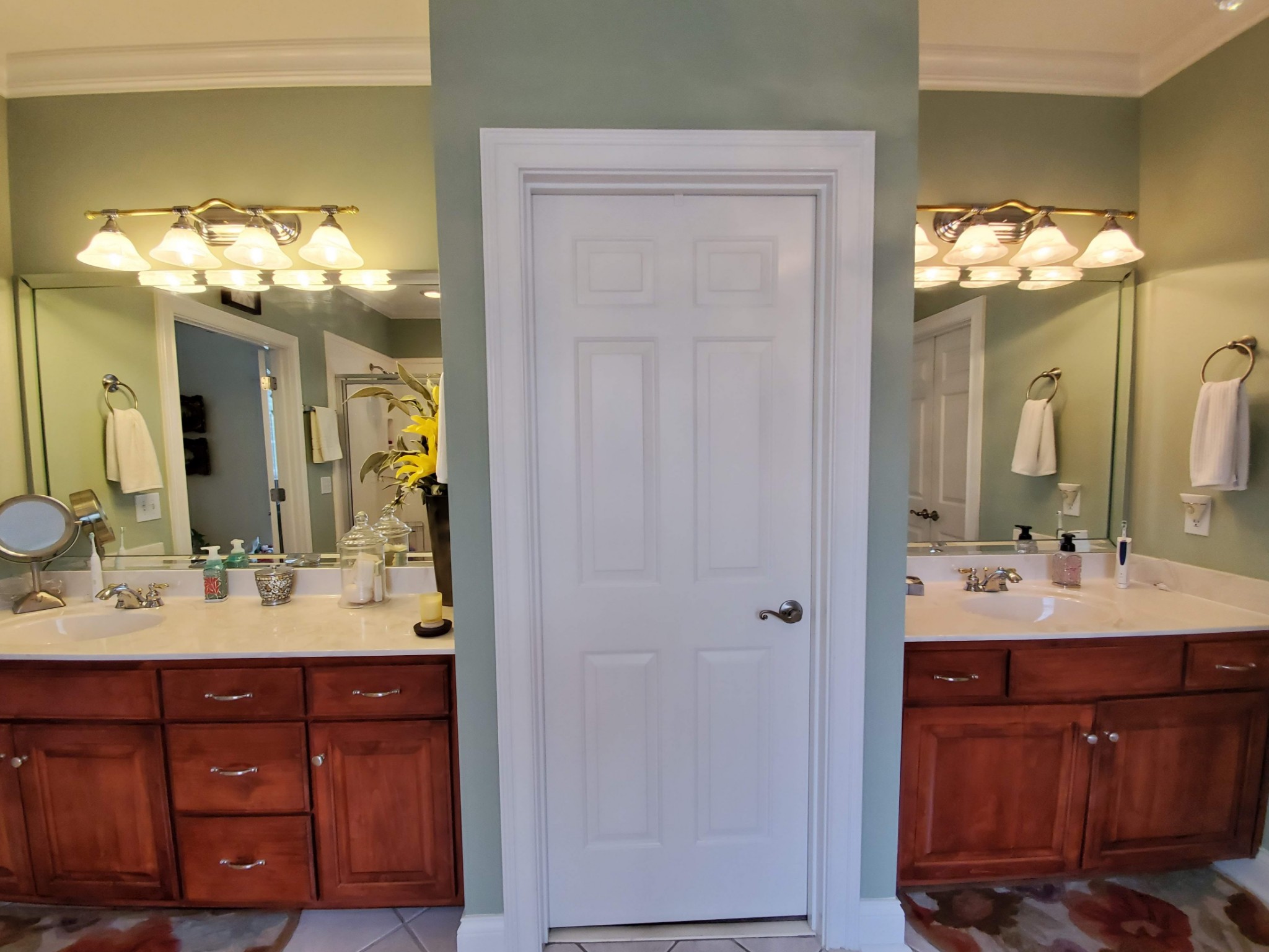 1523 Winterberry Drive Murfreesboro, TN 37130 - Photo 17 of 42 a bathroom with a double vanity sink and a mirror