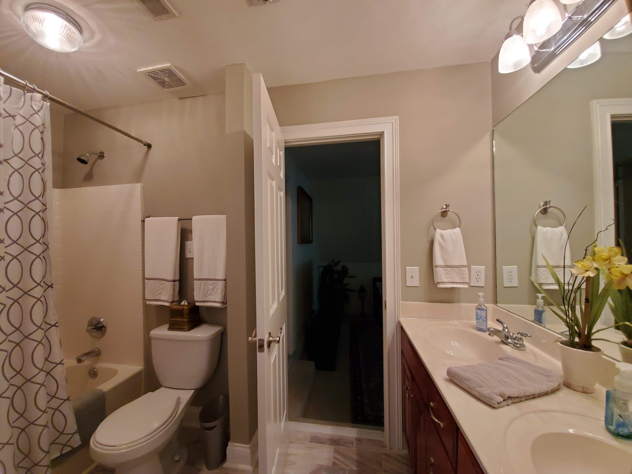 1523 Winterberry Drive Murfreesboro, TN 37130 - Photo 30 of 42 a bathroom with a granite countertop sink toilet and shower
