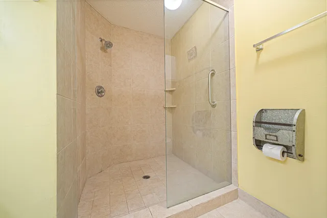 a bathroom with a shower