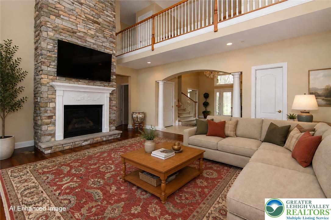 272 South Egg Road Bath, PA 18014 - Photo 9 of 34 Two story great room with deck access & fireplace