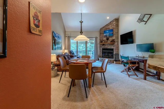 a view of a city with a yard