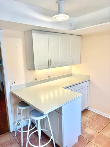 a view of a room with a window